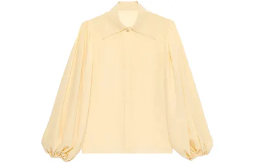 GUCCI Shirts Women's Yellow Pointed Collar Moderate Shirt
