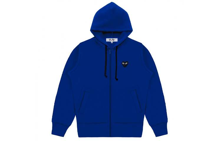 Comme Des Garcons Play Big Black Heart Zip Up Hoodie Navy