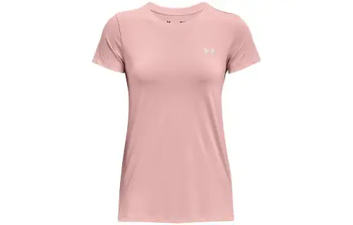 Under Armour T Shirts Women's Pink Crew Neck Moderate Straight Fit