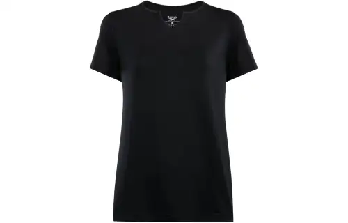 Reebok T Shirts Women's Black V Neck Moderate Straight Fit