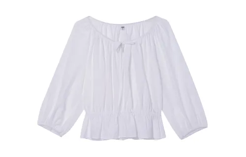 UNIQLO T Shirts Women's White Crew Neck Moderate Other