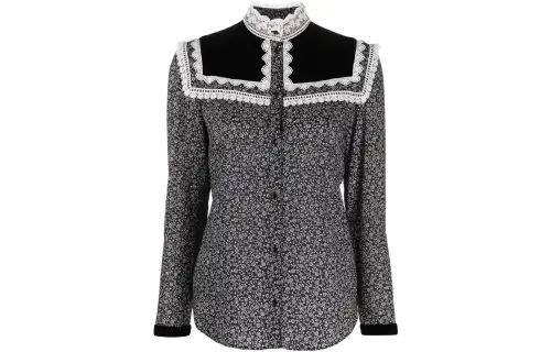 SAINT LAURENT Shirts Women's Black Stand Collar Moderate