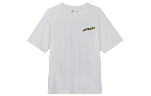 UNIQLO T Shirts Women's White Crew Neck Moderate Straight Fit