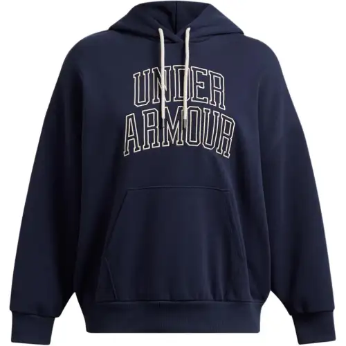 Under Armour Heavyweight Terry Oversized Hoodie Sweatshirt Women's Midnight Marine Blue