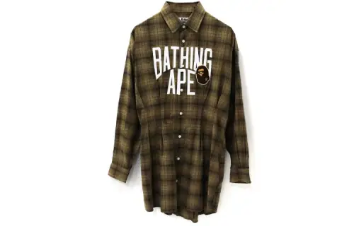 A BATHING APE Head Series Shirts Women's Square Collar Moderate Shirt