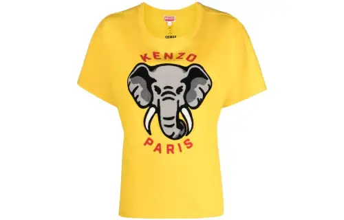 KENZO Motif Embroidered Crewneck T Shirt