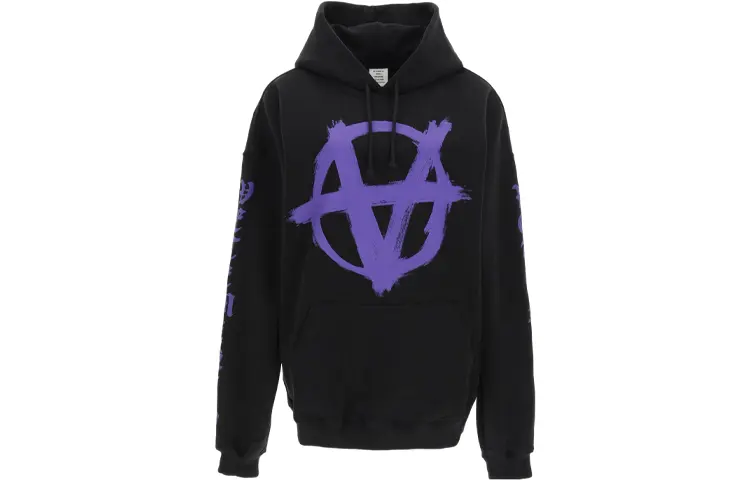 Vetements Sweatshirts Women's Black Hooded Moderate Regular