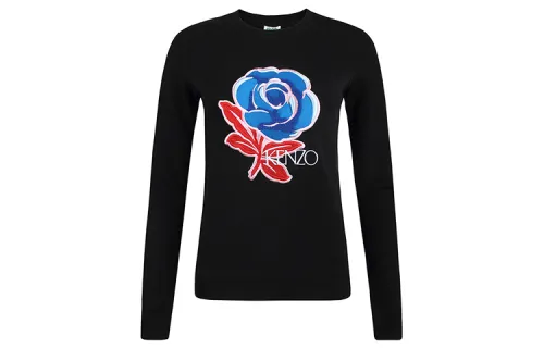 KENZO Sweatshirts Women's Black Crew Neck Moderate Regular