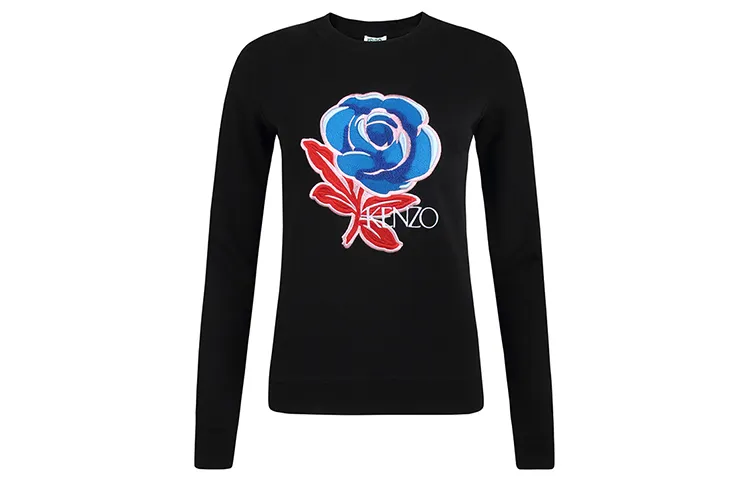 KENZO Sweatshirts Women's Black Crew Neck Moderate Regular
