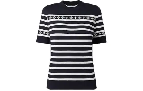 LOUIS VUITTON Monogram Flower Marinière Knit Top