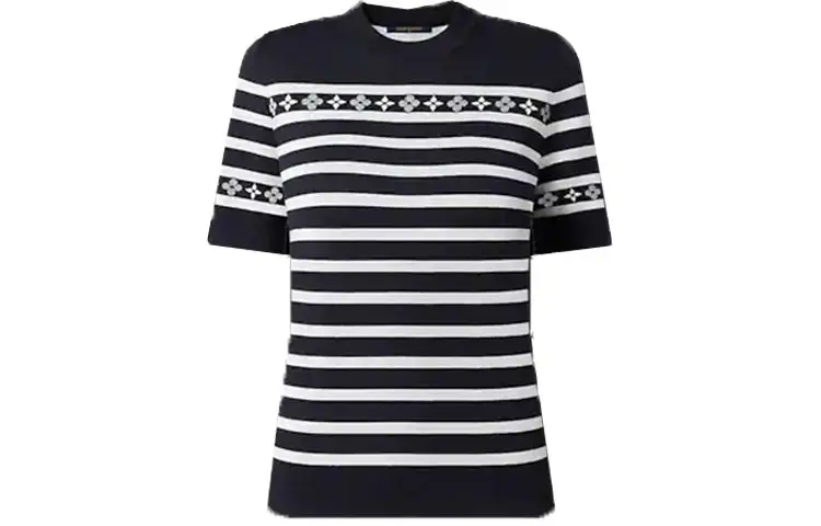 LOUIS VUITTON Monogram Flower Marinière Knit Top
