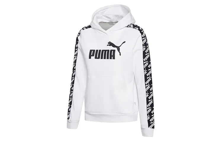 PUMA Sweatshirts Women's White Hooded Moderate Regular