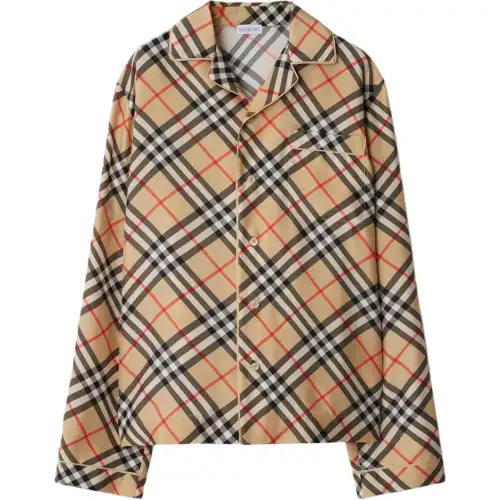 Burberry Vintage Check-Printed Buttoned Pajama Top