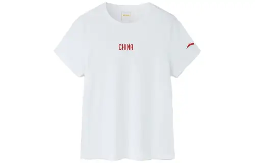 ANTA Variety Training Collection T Shirts Women's Papyrus White Crew Neck Moderate Straight Fit