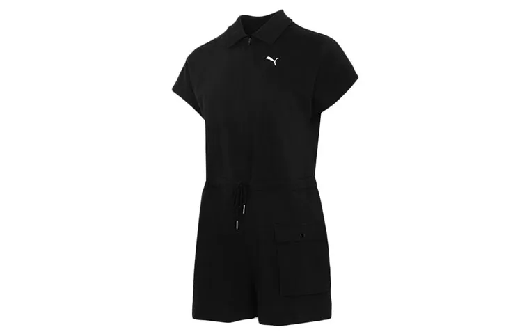 PUMA Bodysuits Women's Black Lapel A-line