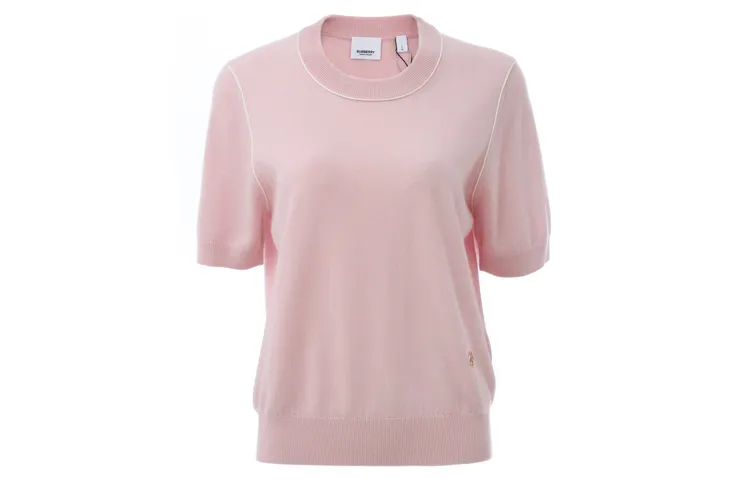 Burberry Cashmere Sweaters Women's Pink Crew Neck Moderate