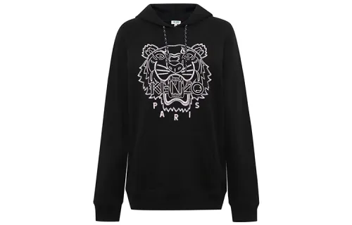 KENZO Sweatshirts Women's Black Hooded Moderate Heavyweight