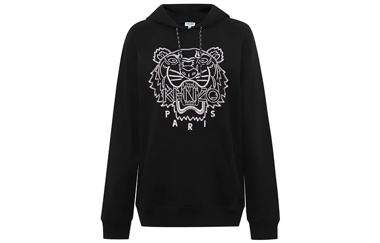 KENZO Sweatshirts Women's Black Hooded Moderate Heavyweight