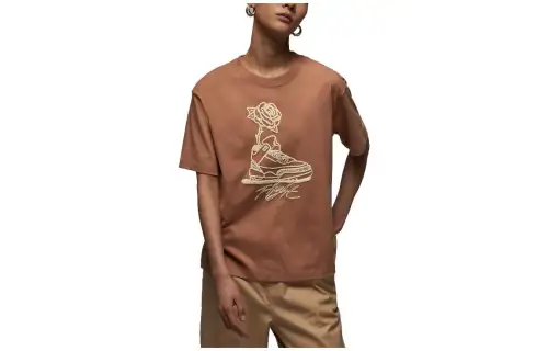 Jordan Drop Shoulder Sleeve T Shirt Women's Brown