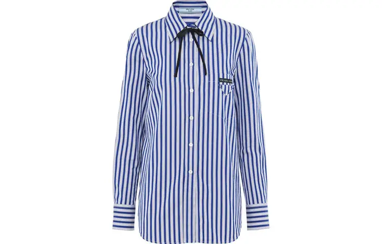 PRADA Shirts Women's Blue Lapel Moderate Shirt