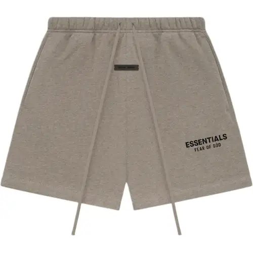 Fear of God Essentials ALWAYS ON Series SS25 Classic Sweatshort Velvet Loose and Comfortable Rubber Label Elastic Belt American Heavy Casual Shorts Men's Heather Gray/Homestead Healher