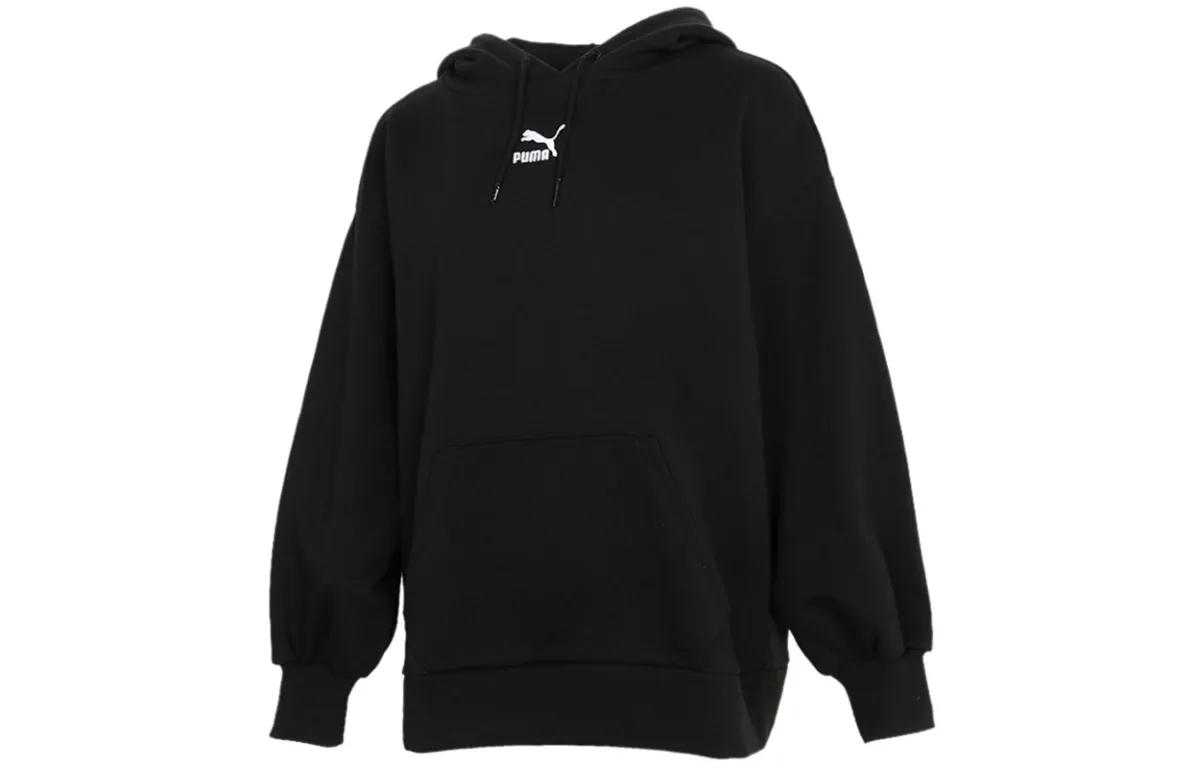 PUMA Sweatshirts Women's Black Hooded Moderate Regular