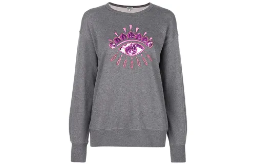 KENZO Sweatshirts Women's Gray Crew Neck Moderate Regular
