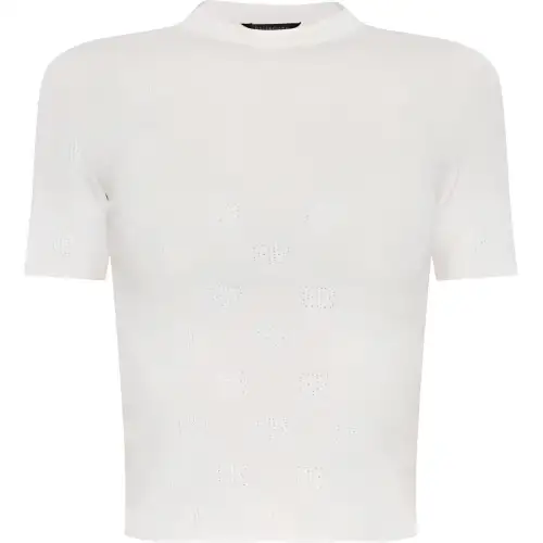Balenciaga Bb Pointelle-knit T-shirt
