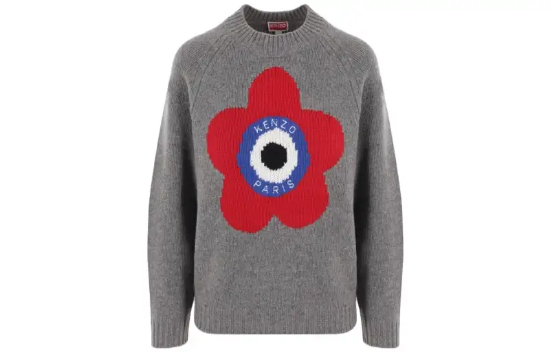 【Previous Season】Boke flower-motif wool jumper