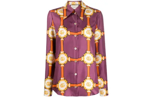 GUCCI Shirts Women's Purple Lapel Moderate Other