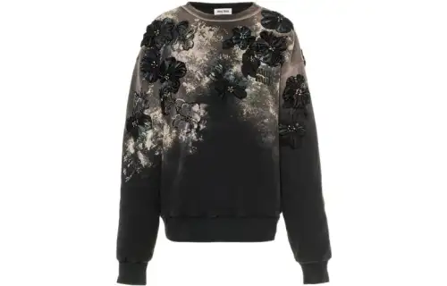 MIU MIU Sweatshirts Women's Gray Crew Neck Moderate
