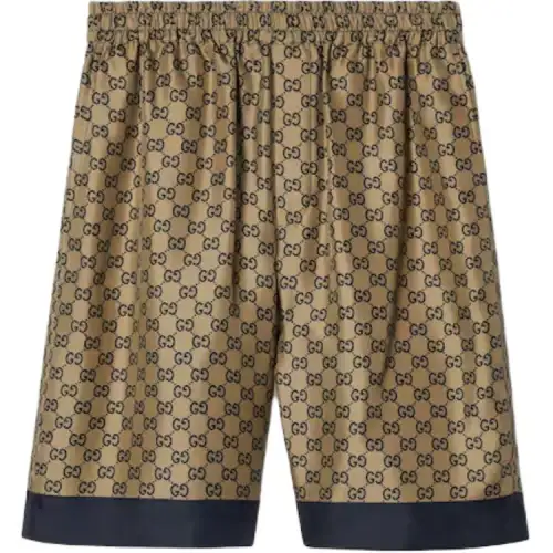 Gucci Printed silk twill shorts