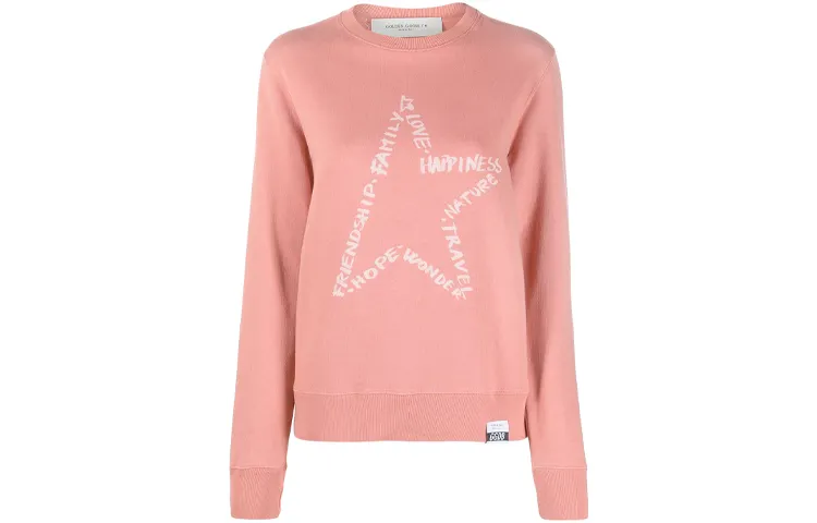 Golden Goose Sweatshirts Women's Pink Crew Neck Moderate Regular