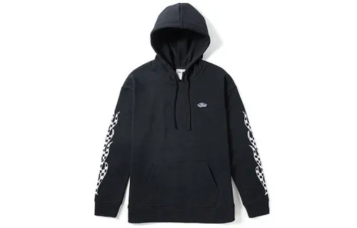 Vans Checker Flame Double Sleeve Flame Logo Fleece Lined Sweatshirt Women's Black
