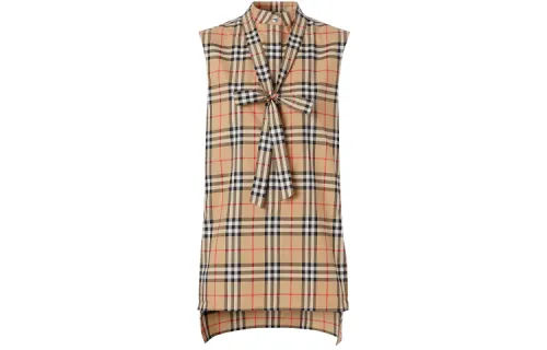 Burberry Shirts Women's Beige Stand Collar Moderate Shirt