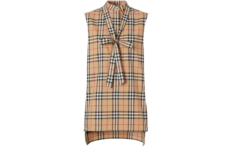 Burberry Shirts Women's Beige Stand Collar Moderate Shirt