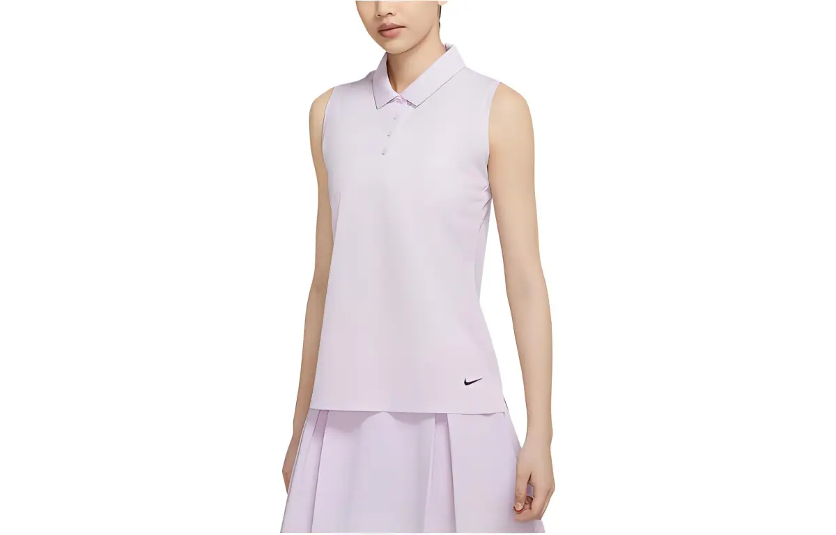 Nike Polo Shirts Women's Pink Polo Collar Moderate Straight Fit