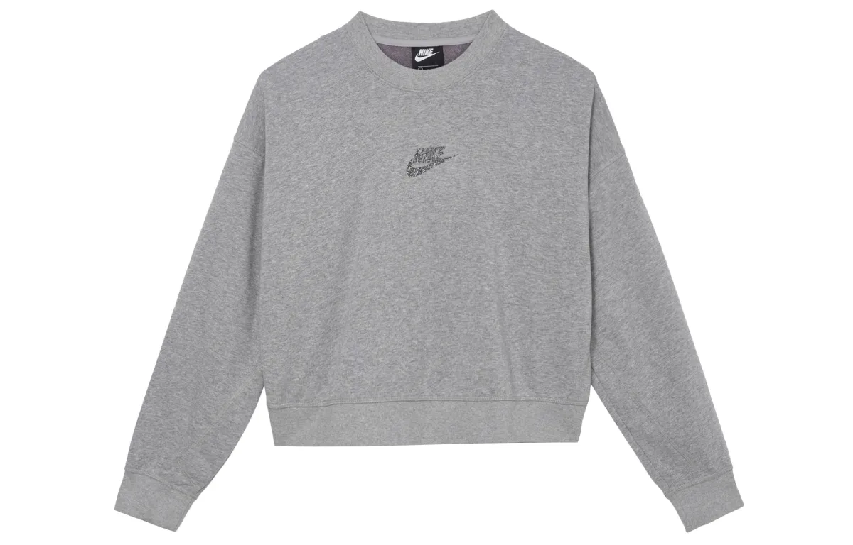 Nike Sweatshirts Women's Gray Crew Neck Moderate Regular