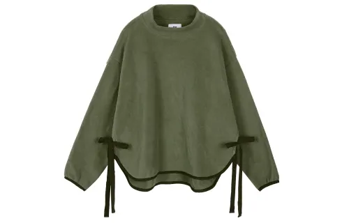 UNIQLO X White Mountaineering Women's Fleece Oversized Mock Neck Pullover Asia Sizing Olive