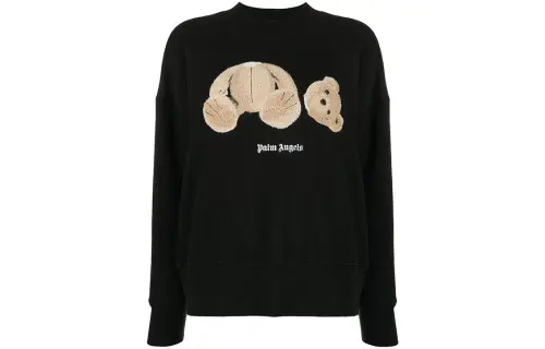 PALM ANGELS Sweatshirts Women's Black Crew Neck Moderate Regular