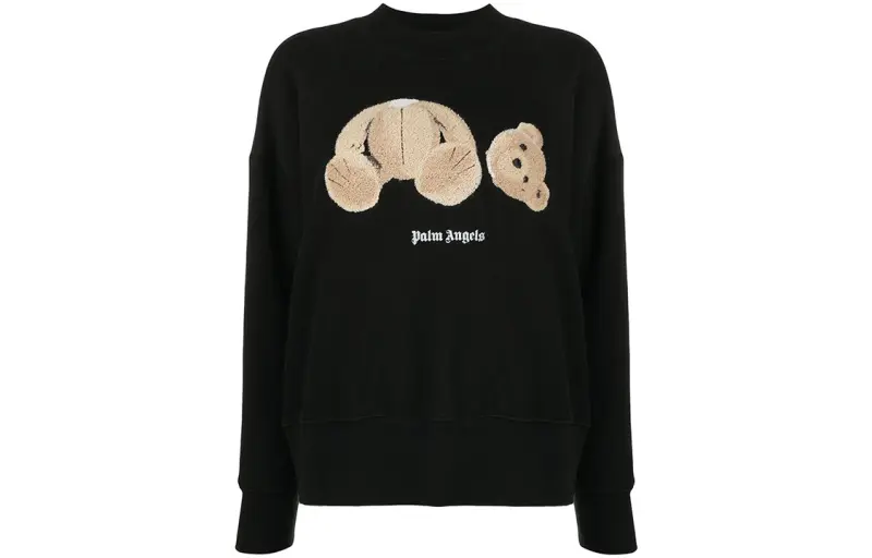 PALM ANGELS Sweatshirts Women's Black Crew Neck Moderate Regular