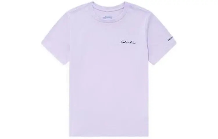 Columbia T-Shirts Women's Light Purple Crew Neck Moderate Straight Fit