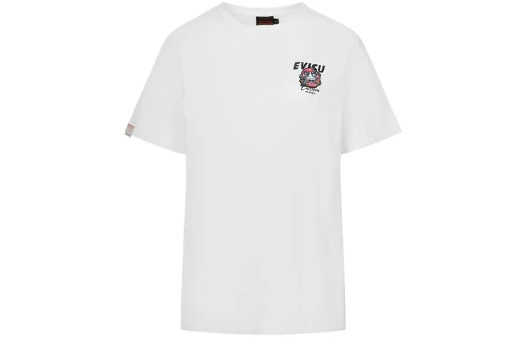 EVISU T Shirts Women's White Crew Neck Moderate Straight Fit