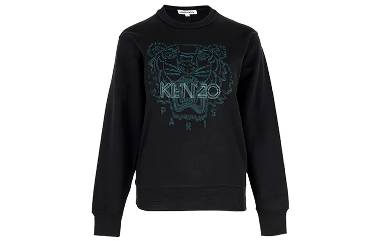 KENZO Sweatshirts Women's Black Crew Neck Moderate Regular