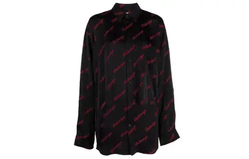 Balenciaga Shirts Women's Black Lapel Moderate Other