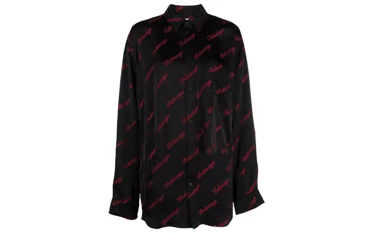 Balenciaga Shirts Women's Black Lapel Moderate Other