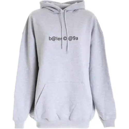 Balenciaga Sweatshirts Women's Gray Hooded Moderate Regular