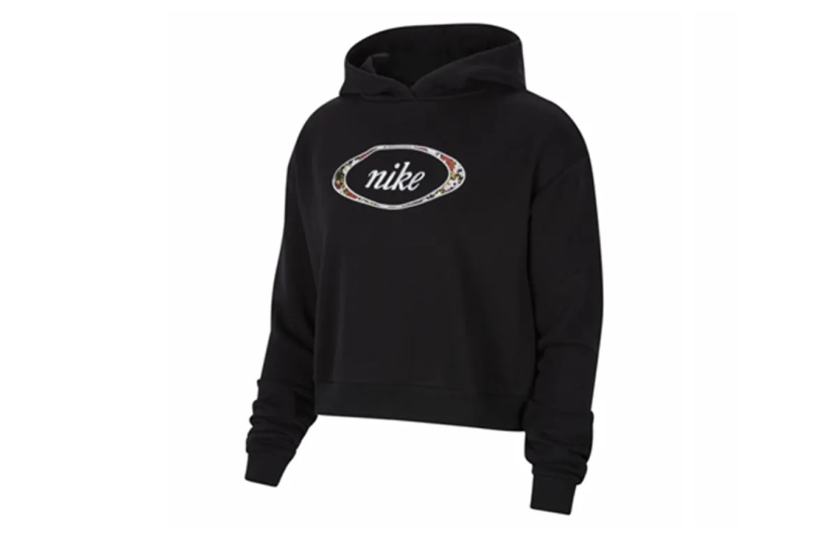 Nike Sweatshirts Women's Black Hooded Moderate Straight Fit