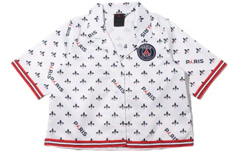 Jordan PSG Shirts Women's White Lapel Moderate Straight Fit