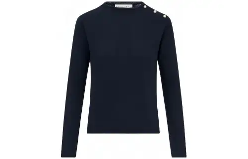 DIOR Deep Blue Cashmere Knit Sweater Women's Dark Blue